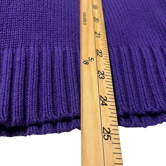 Ralph Lauren Sport Women's M Shawl Collar Sweater purple Yellow Pony Pullover - Picture 5 of 6